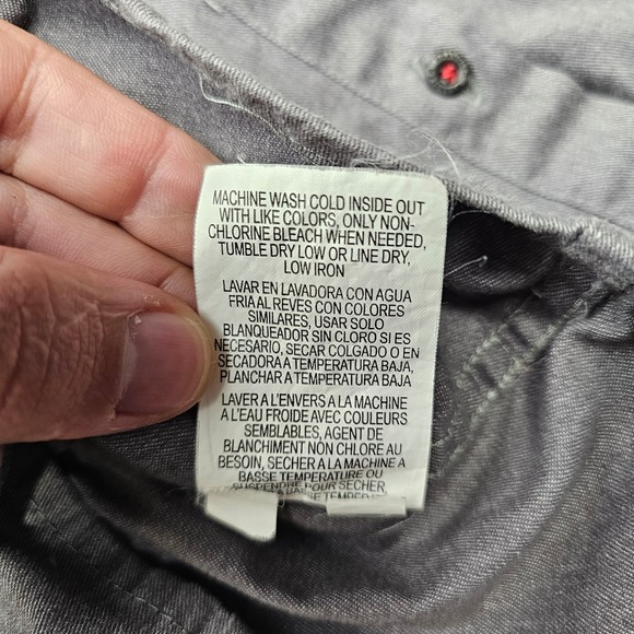 Wrangler Mens Gray Long Sleeve Button Down Work Shirt Medium 112324401 - Picture 6 of 8